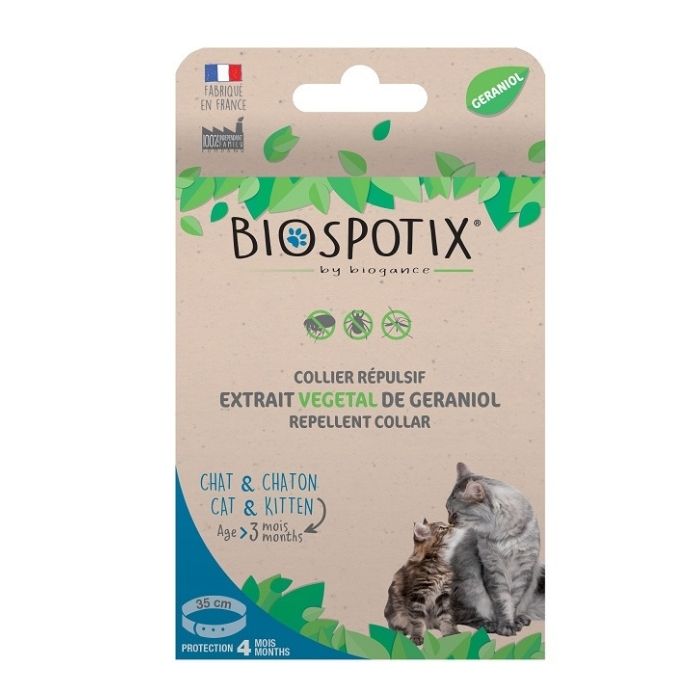 Technologie Verstenen Internationale Biospotix anti-vlo en teken halsband kat - Filova, eco dierenspeciaalzaak